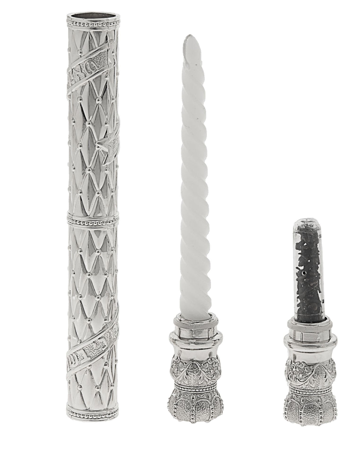 Candle holder and Spice box Silver Plated