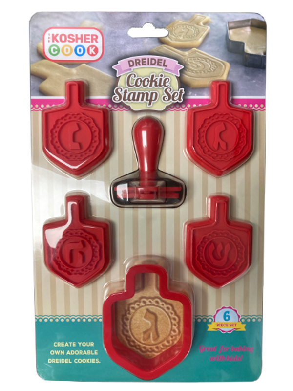 The Kosher Cook Chanukah Dreidel Cookie Stamp Set, 6pc