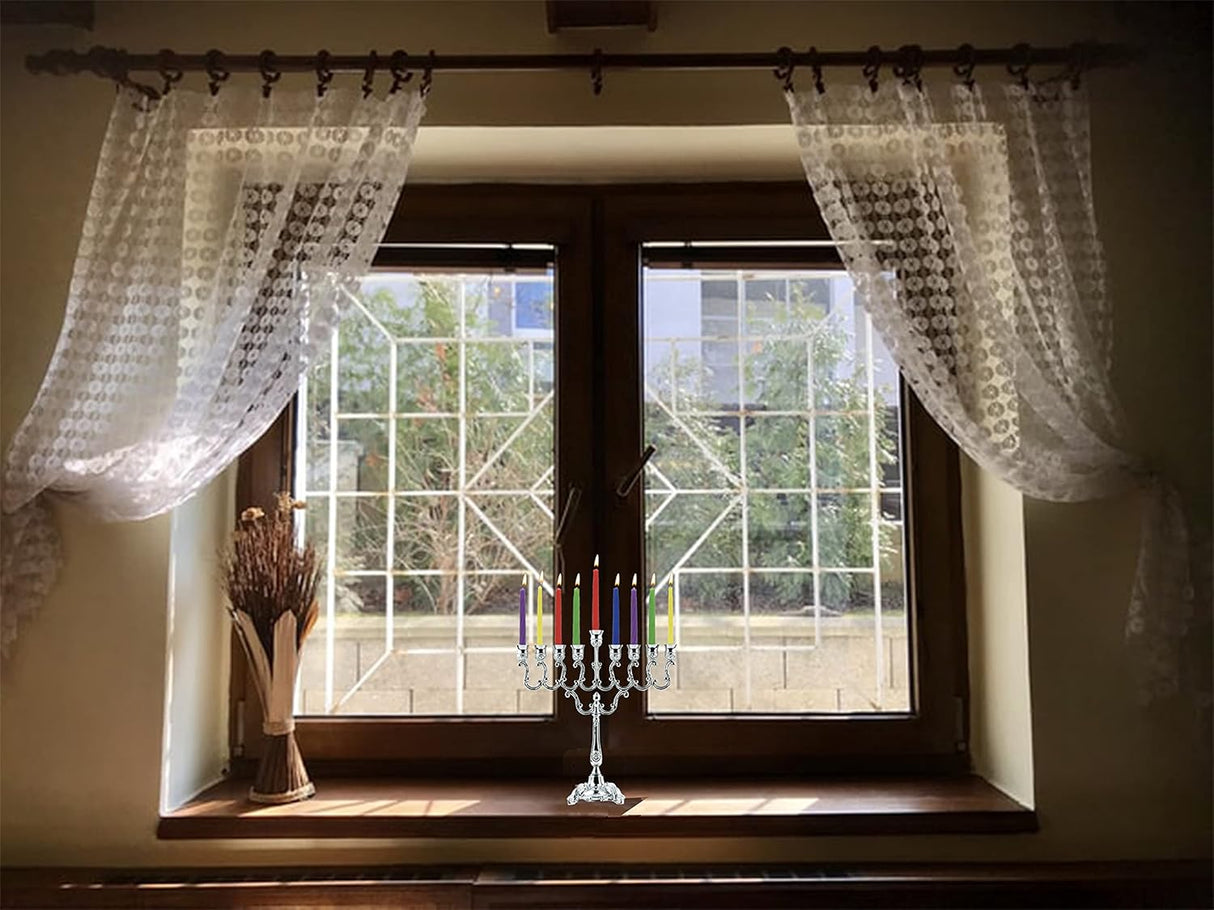 Silver Plated Candle Menorah