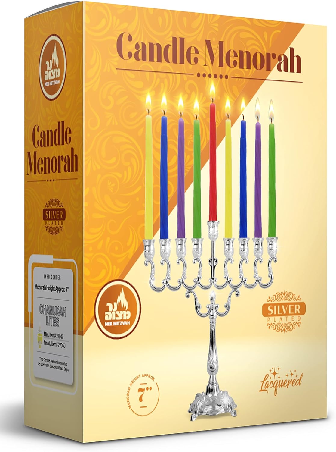 Silver Plated Candle Menorah