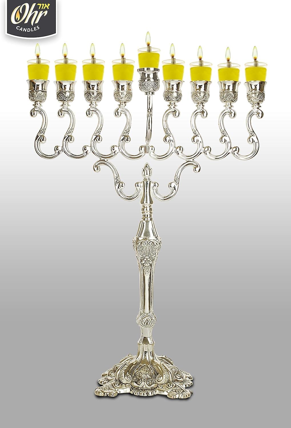 Pre-Filled Menorah Oil Cup Candles - Hanukkah Candles EZ Lights - Jelled 100%