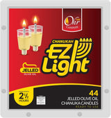 Pre-Filled Menorah Oil Cup Candles - Hanukkah Candles EZ Lights - Jelled 100%