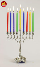 Ner Mitzvah  Long Chanukah Candles - Multi-Color