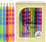 Dripless Chanukah Candles Standard Size - Two Tone Multi Colored Hanukkah Candles