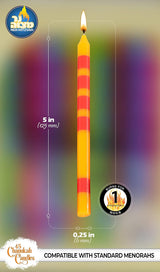 Dripless Chanukah Candles Standard Size - Two Tone Multi Colored Hanukkah Candles