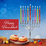 Dripless Chanukah Candles Standard Size - Two Tone Multi Colored Hanukkah Candles