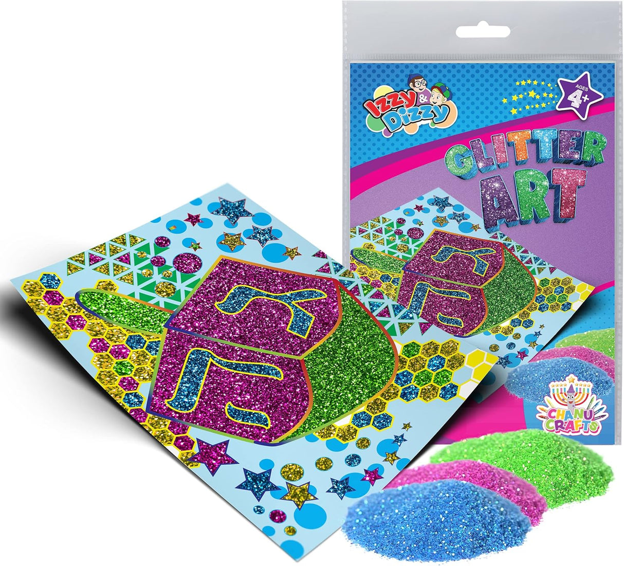 Izzy & Dizzy Chanukah Glitter Art