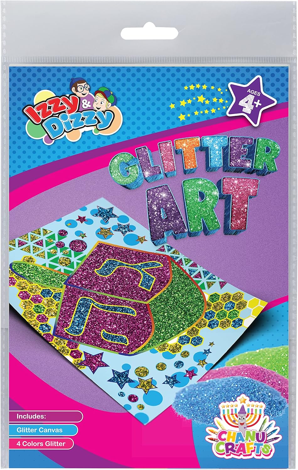 Izzy & Dizzy Chanukah Glitter Art