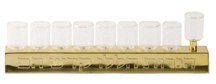 Oil Menorah Strip with 9 Glass Cups Gold