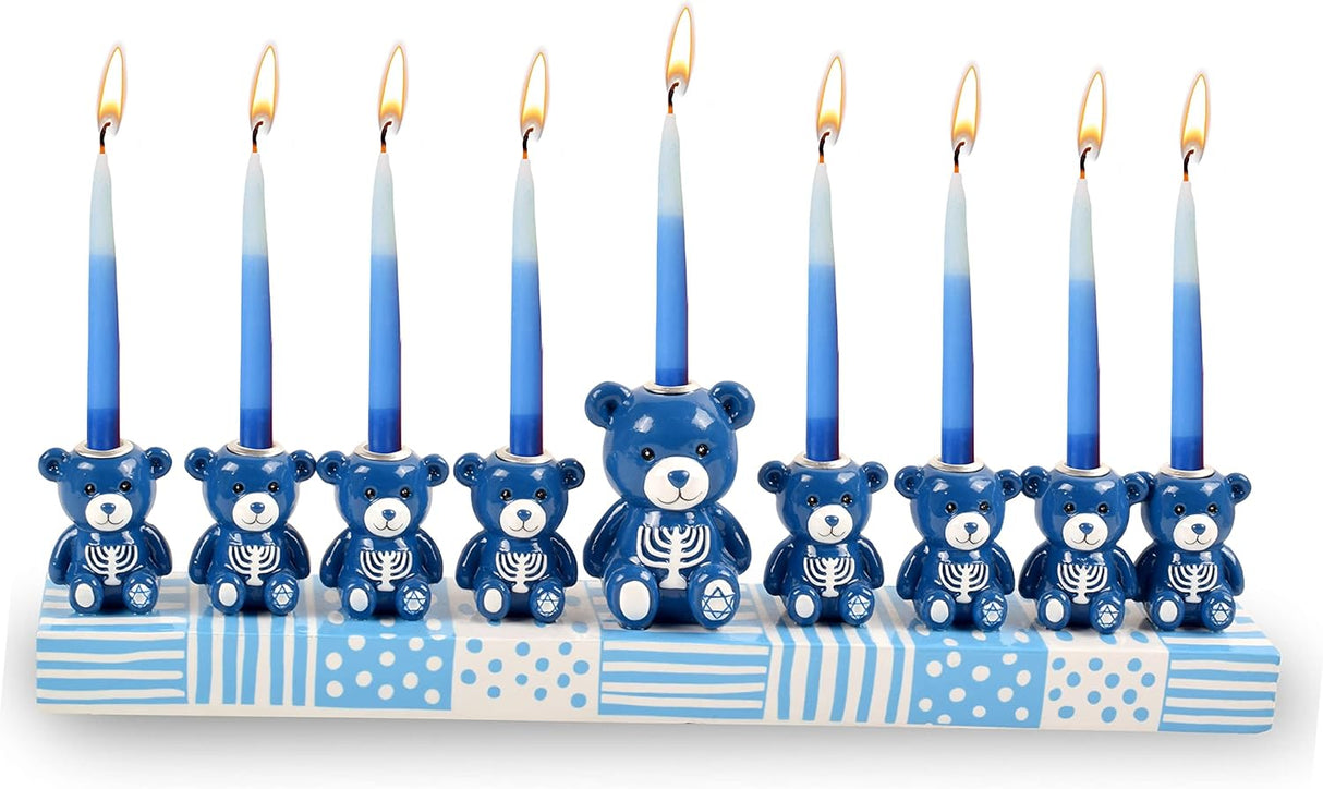 Resin Menorah - Teddy bear