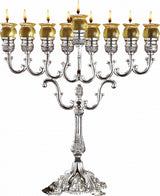 Silver Plated Menorah Oil 13"