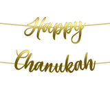 Happy Chanukah Bunting Gold