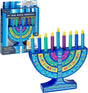 Mini Wood Menorah with Removable Wood Candles - Colorful Chanukah Menorah for Kids