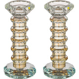 Pair of Crystal Elegant Candlesticks 15.5 cm