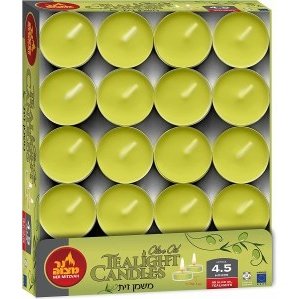 Olive Oil Tea Light Candles in Clear Cups 40 Pack