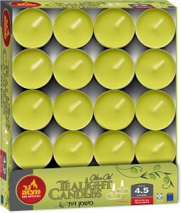 Olive Oil Tea Light Candles in Clear Cups 40 Pack