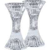 Crystal Candlesticks 5" Pinched Fluted Cylinder