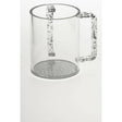 Washcup clear Lucite with galvanized sliver handle