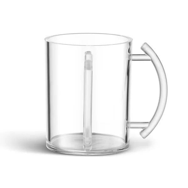 Acrylic Washing Cup Clear with frosted clear handles