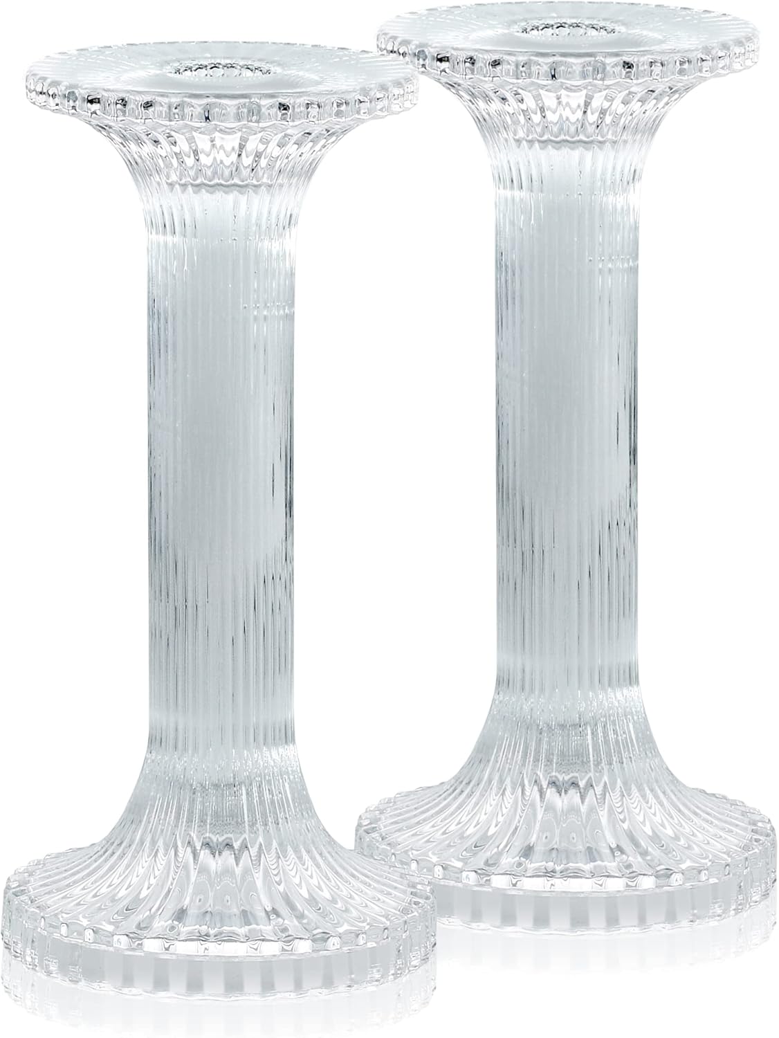 Glass Candlestick Set Pillar Design