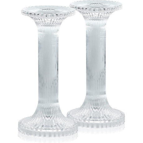 Glass Candlestick Set Pillar Design