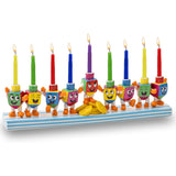 Chanuka Candle Menorah - Dancing Dreidels