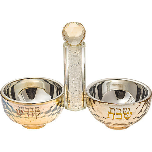 Crystal Salt & pepper Holders 10*14 cm with White Glass Chips