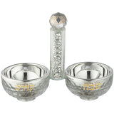 Crystal Salt & pepper Holders 10*14 cm with Silver Glass Chips
