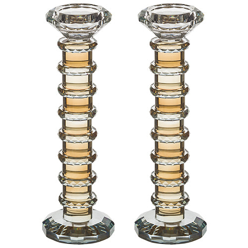 Pair of Crystal Elegant Candlesticks 22.5 cm
