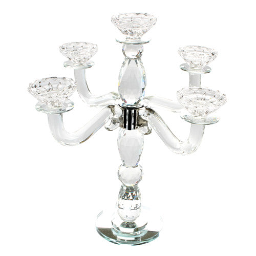 Crystal 5 Branch Candlesticks 35cm