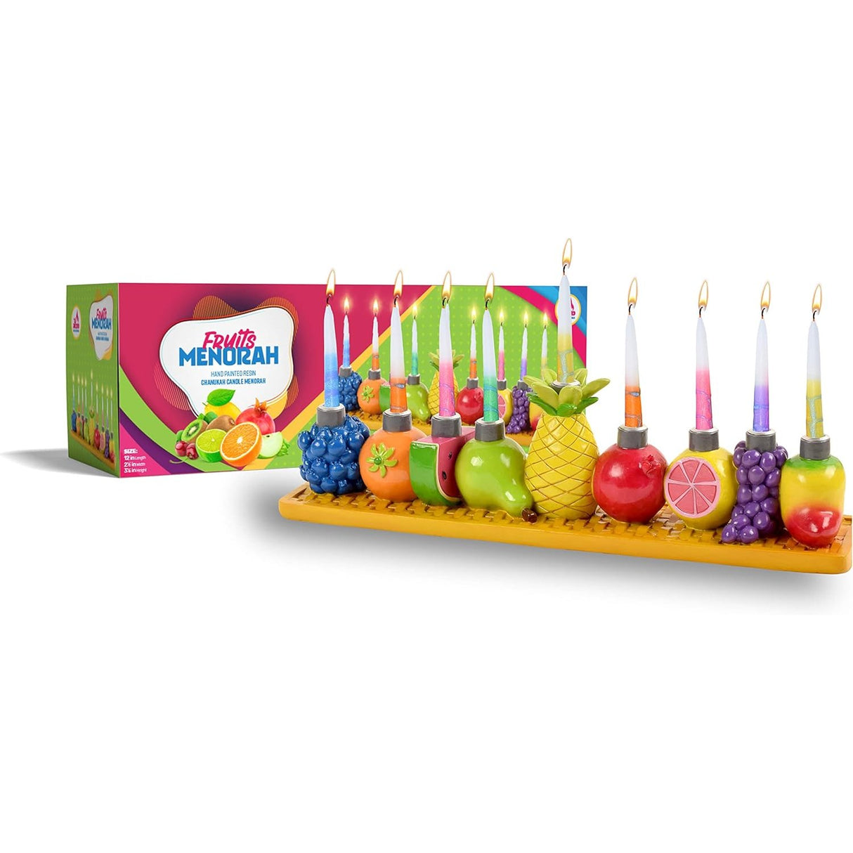 Chanuka Candle Menorah - Fruits