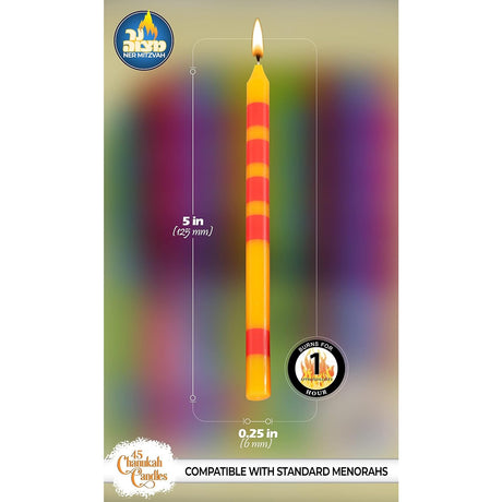 Dripless Chanukah Candles Standard Size - Two Tone Multi Colored Hanukkah Candles