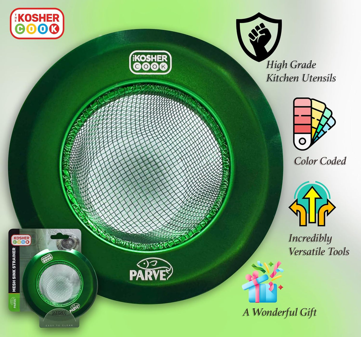 Parve Green Mesh Sink Strainer