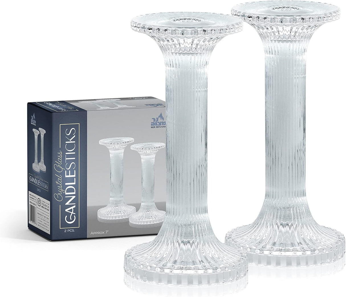 Glass Candlestick Set Pillar Design