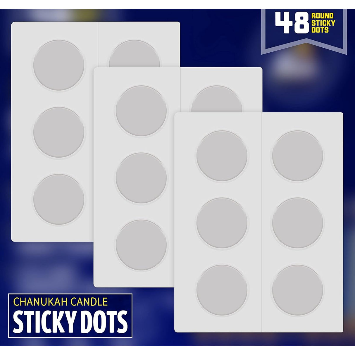 Chanukah Candle Sticky Dots Small Size 48 Count