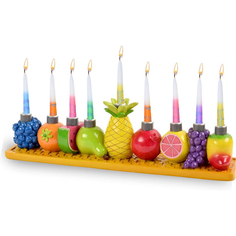 Chanuka Candle Menorah - Fruits