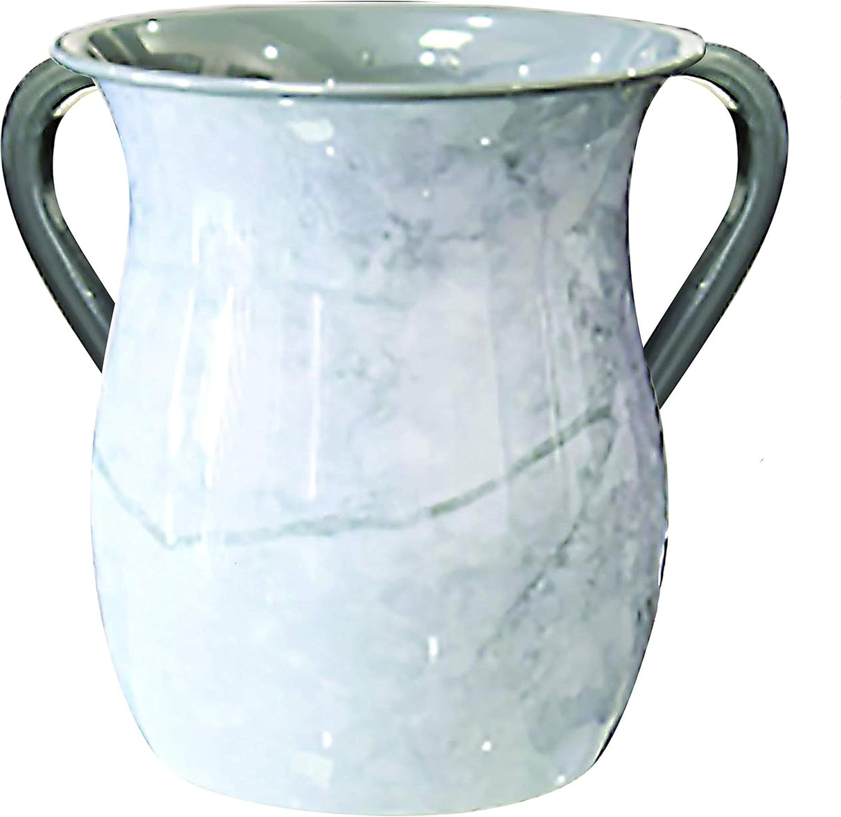 Stainless Steel Netilat Yadayim Cup – Gentle Marble Painted Design