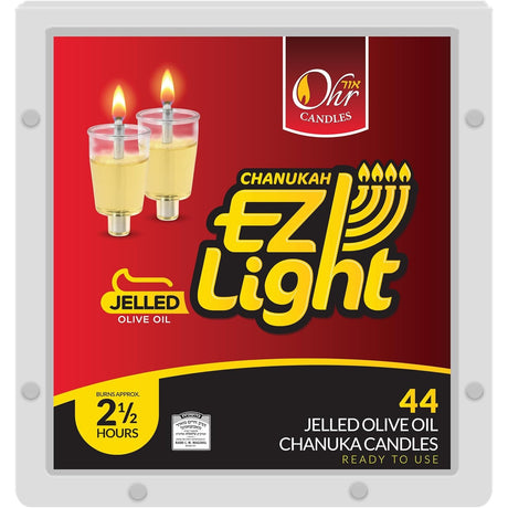 Pre-Filled Menorah Oil Cup Candles - Hanukkah Candles EZ Lights - Jelled 100%