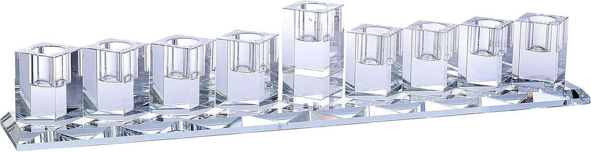 Crystal Glass Menorah - Long
