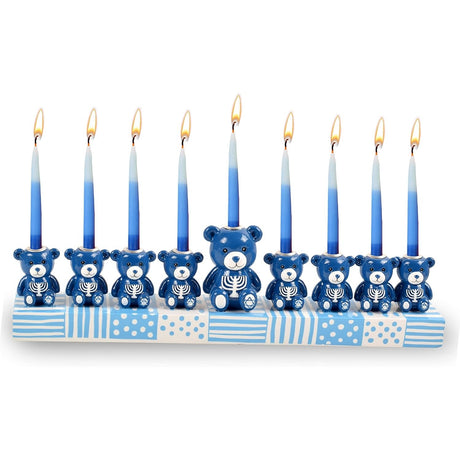 Resin Menorah - Teddy bear