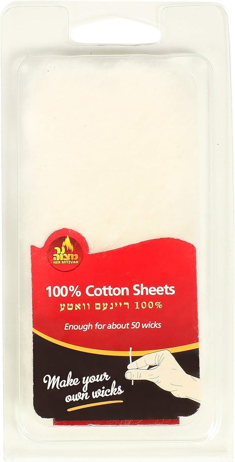 Ner Mitzvah Cotton Sheet for Wick Making – Makes 50 Wicks (Approx.)