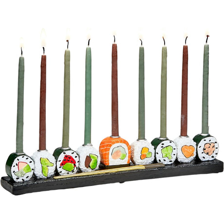 Hand-Painted Resin Sushi Menorah