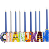 "CHANUKAH" Hand-Painted Ceramic Menorah