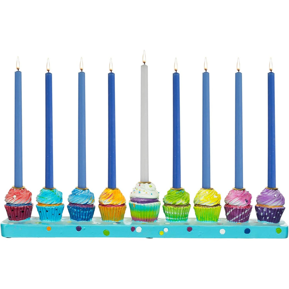 Hand-Painted Resin Cupcakes Menorah