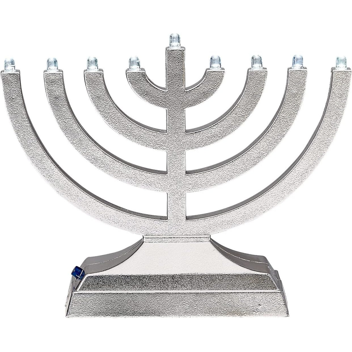 Go Menorah Mini Metallic Electric Menorah - LED Battery/USB Powered Chanukah Menorah