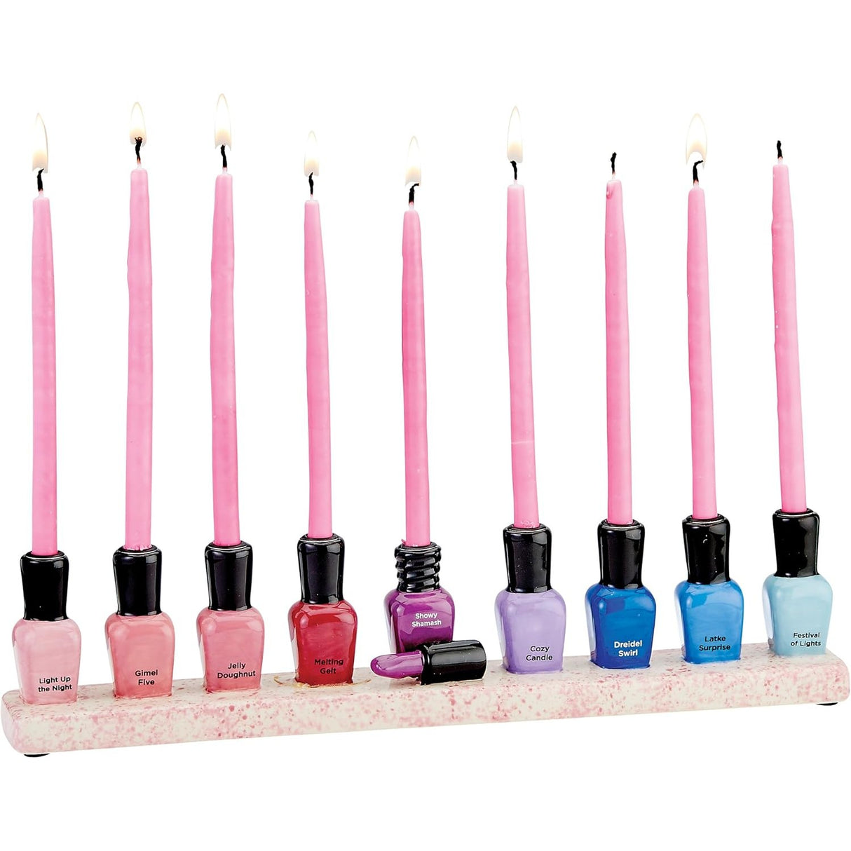 Rite Lite Chanukah Hand-Painted Ceramic Nail Polish Hannukah Menorah