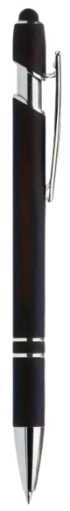 Engraved Stylus Metal Ballpoint Pens with Clip, Black