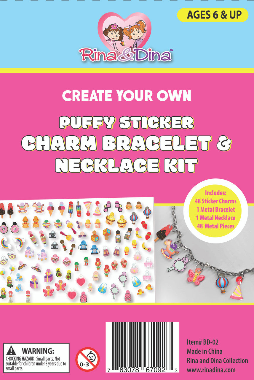 Create Your Own Puffy Sticker Charm Bracelet and Necklace