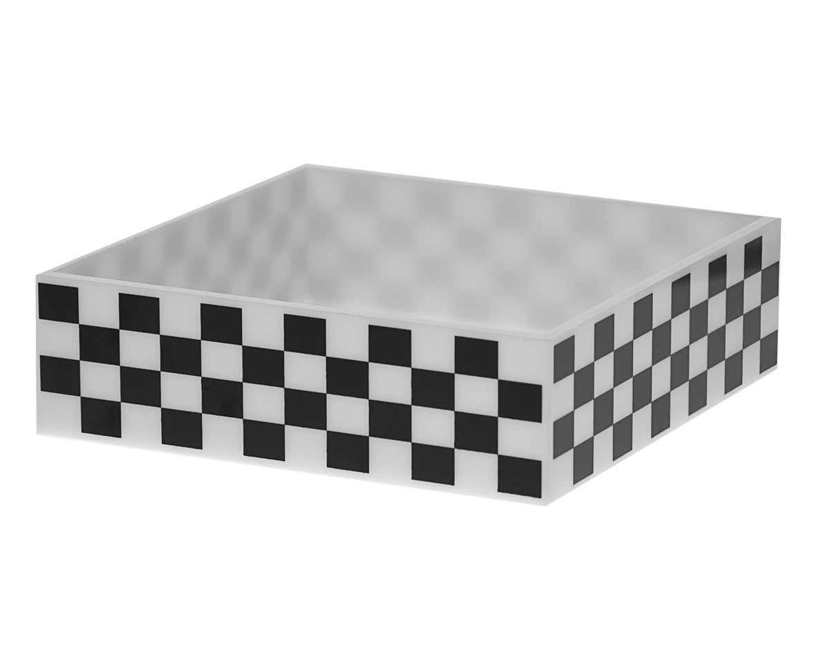 Napkin Holder Lucite Black & White