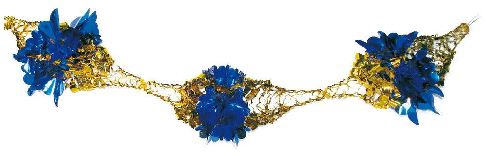 8" 6 Section Gold and Blue Garland